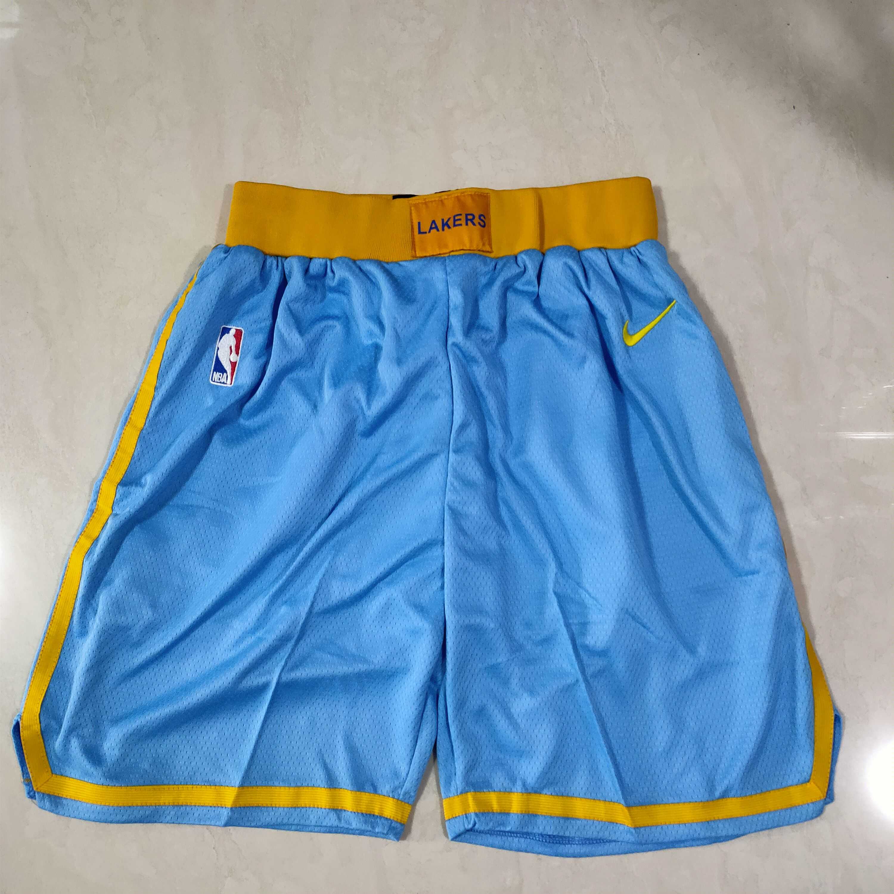 Men NBA Los Angeles Lakers Light blue Shorts 0416